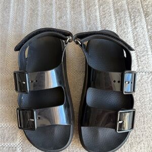 Gucci Black Double-Buckle Sandals